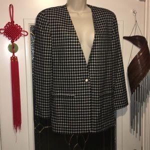 🧥by Spitalnick, vintage black and white blazer🧥